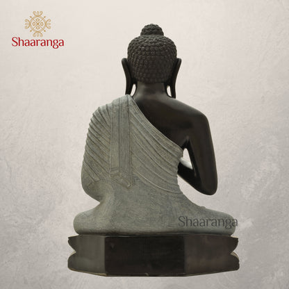 26 Inches Black Marble Buddha