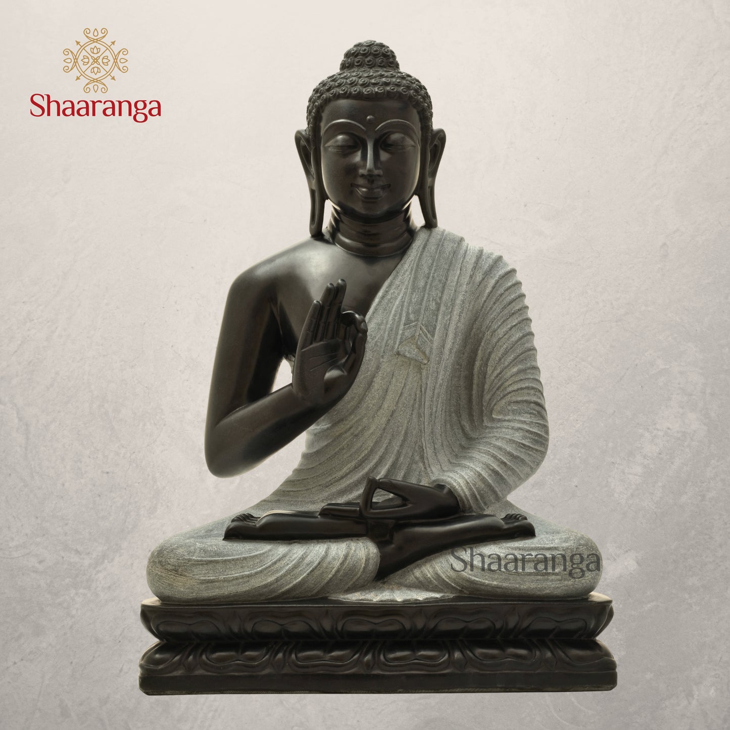 26 Inches Black Marble Buddha