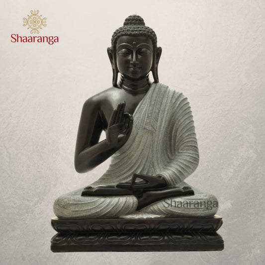 26 Inches Black Marble Buddha