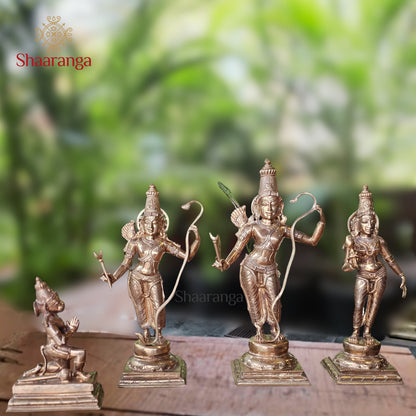 20 Inches Bronze Lord Rama Sita Lakshmana & Hanuman Idols