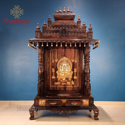 73 Inches Rosewood Mandir – Traditional South Indian Style Home Temple