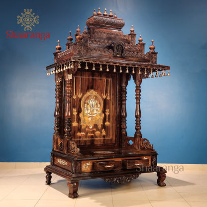 73 Inches Rosewood Mandir – Traditional South Indian Style Home Temple