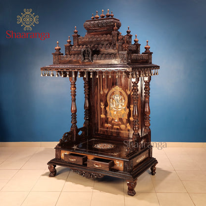73 Inches Rosewood Mandir – Traditional South Indian Style Home Temple