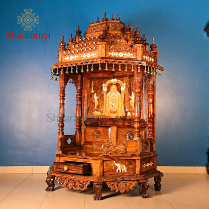 67 Inches Rosewood Mandir – Traditional South Indian Style Home Temple