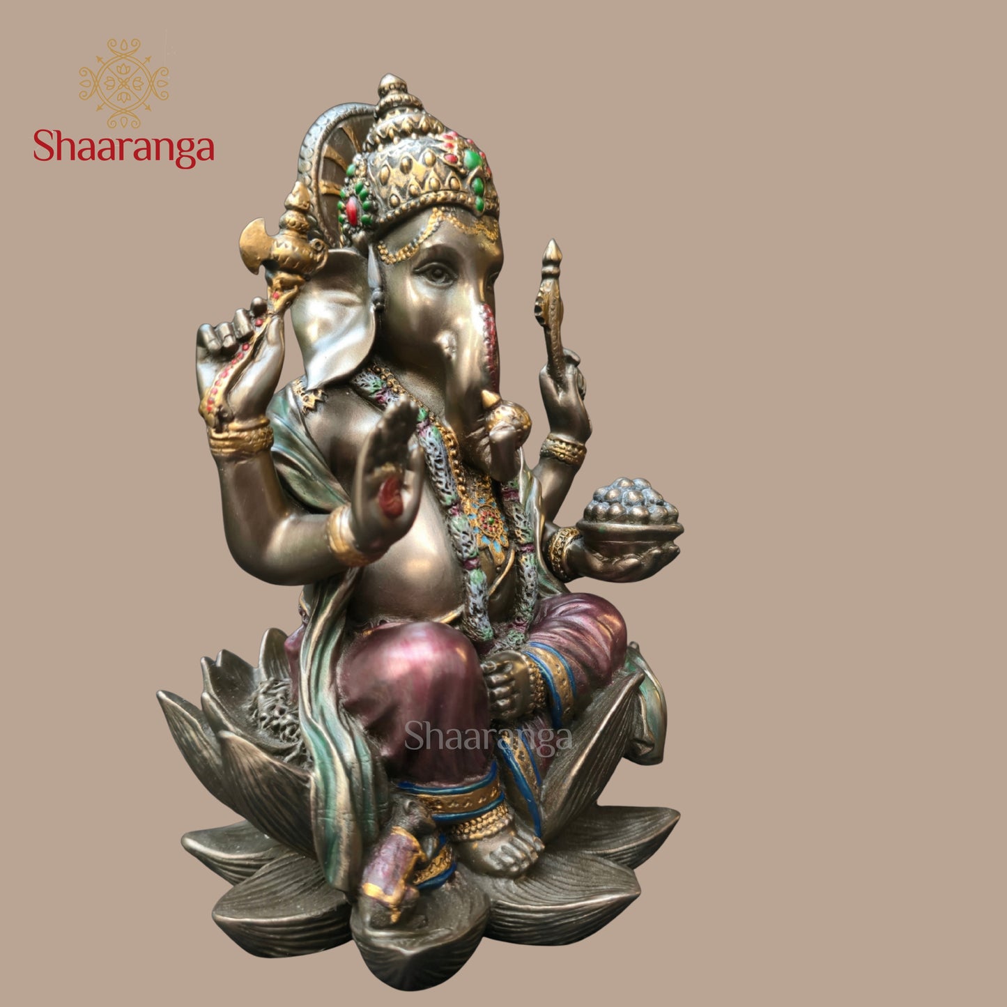 7 Inches Fiber Ganesha on Lotus base