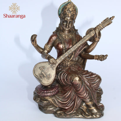 6 Inches Polyresin Saraswathi Sitting Idol