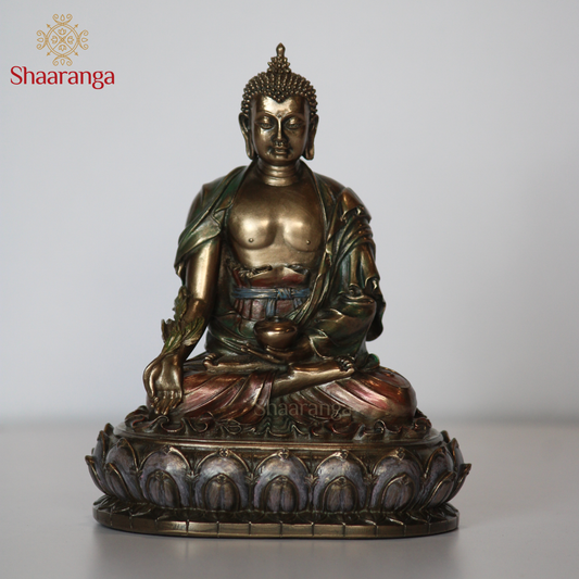 5 Inches Polyresin Buddha on Lotus Base