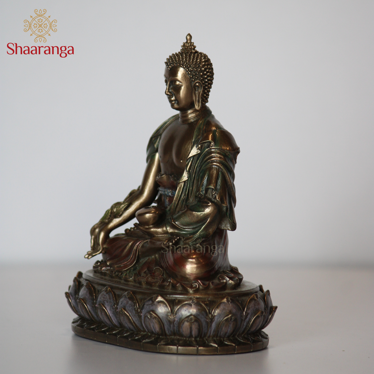 5 Inches Polyresin Buddha on Lotus Base