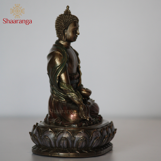 5 Inches Polyresin Buddha on Lotus Base