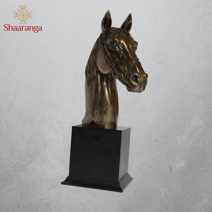 17 Inches Polyresin  Horse Bust Saddled