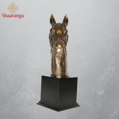 17 Inches Polyresin  Horse Bust Saddled