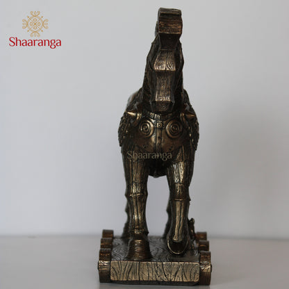 10 Inches Polyresin Trojan Horse Sculpture - Premium Home Decor