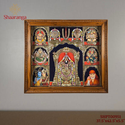 37.5 Inches Balaji Tanjore Painting with 22K Gold Work