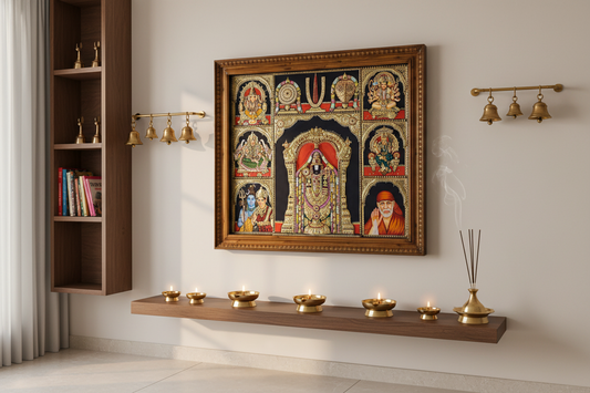 37.5 Inches Balaji Tanjore Painting with 22K Gold Work