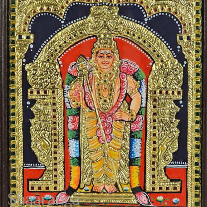 14x12 Inches Subrahmanya Swamy Tanjore Painting with 22K Gold  Work