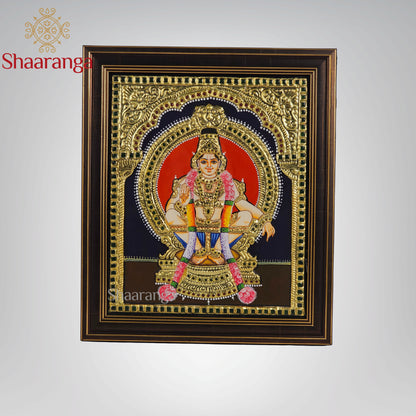 14x12 Inches  Ayyappa Swamy Tanjore Painting with 22K gold work
