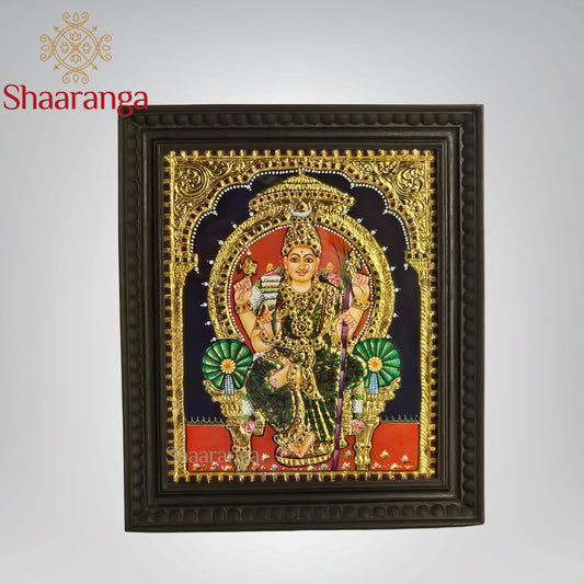 14x12 Inches Lalitha Devi Tanjore Painting with 22K Gold Work