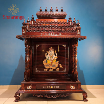 59 Inches Rosewood Mandir – Traditional South Indian Style Home Temple