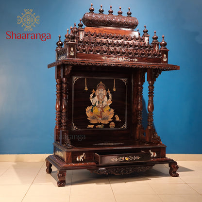 59 Inches Rosewood Mandir – Traditional South Indian Style Home Temple