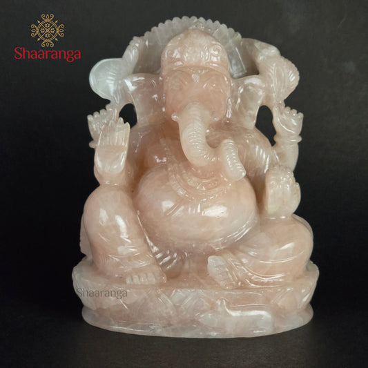 6.5 Inches Semi- Precious Stone Ganesh Sitting