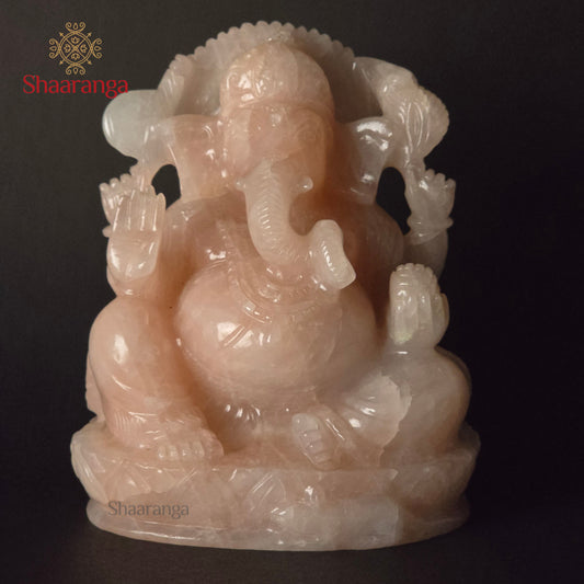 6.5 Inches Semi- Precious Stone Ganesh Sitting