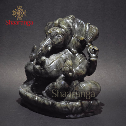 8 Inches labradorite Stone Ganesha