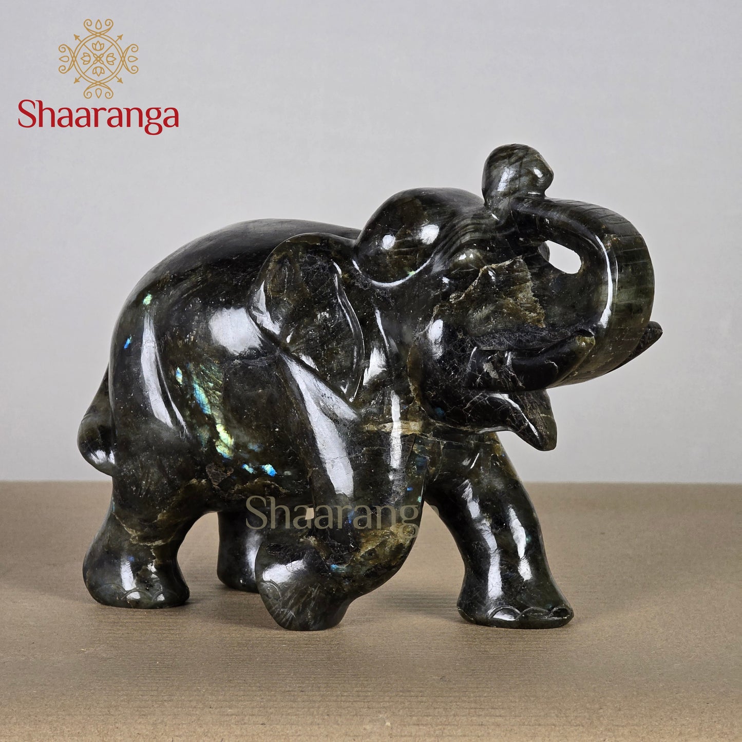 6.5 Inches Semi Precious Stone Elephant