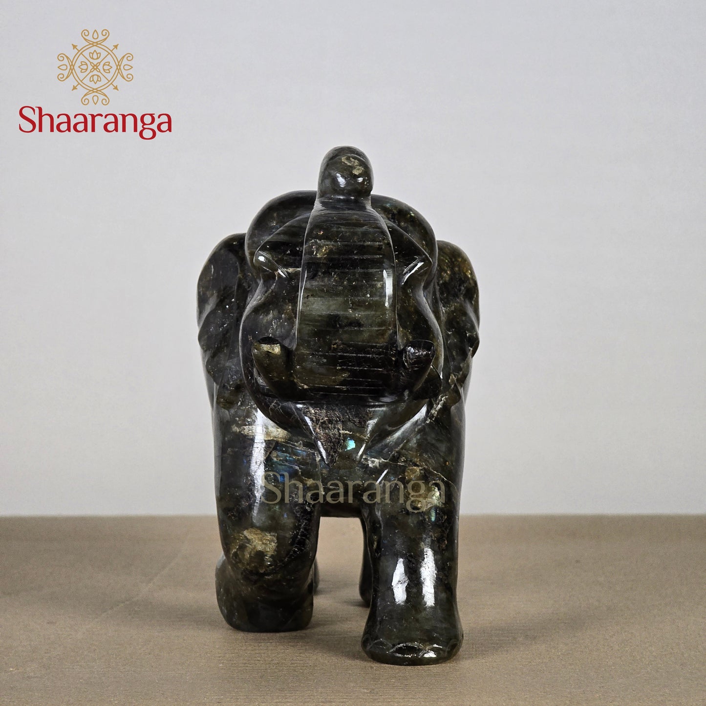 6.5 Inches Semi Precious Stone Elephant