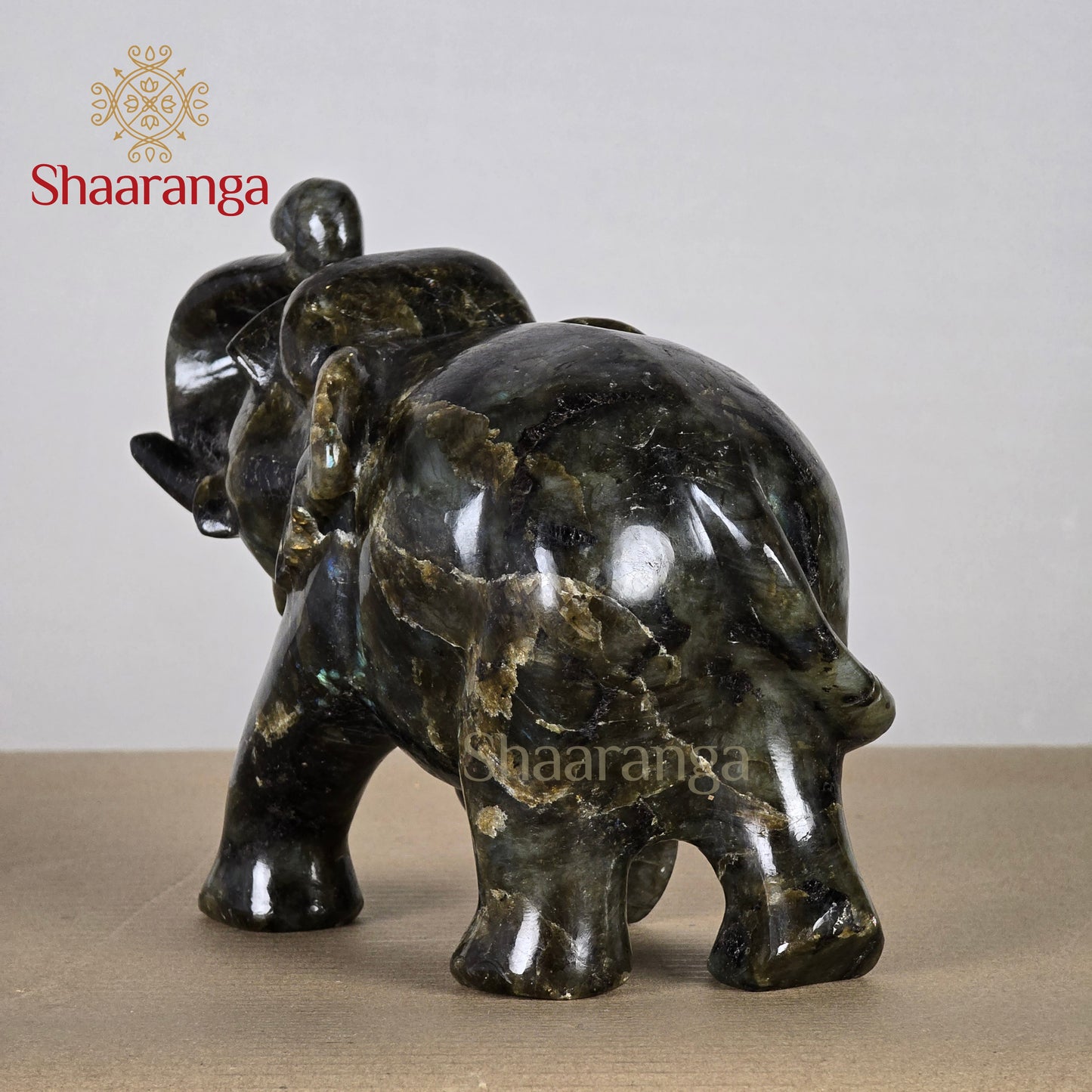 6.5 Inches Semi Precious Stone Elephant