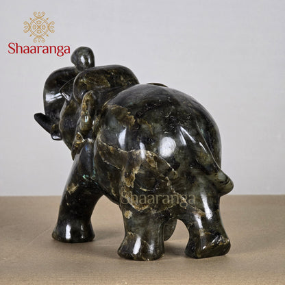 6.5 Inches Semi Precious Stone Elephant