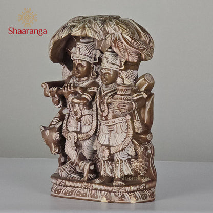6.5 Inches Stone Radha Krishna with Tree