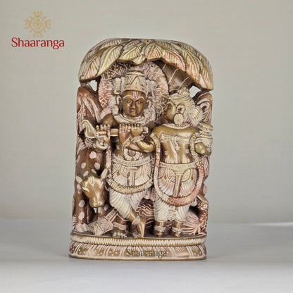 6.5 Inches Stone Radha Krishna with Tree