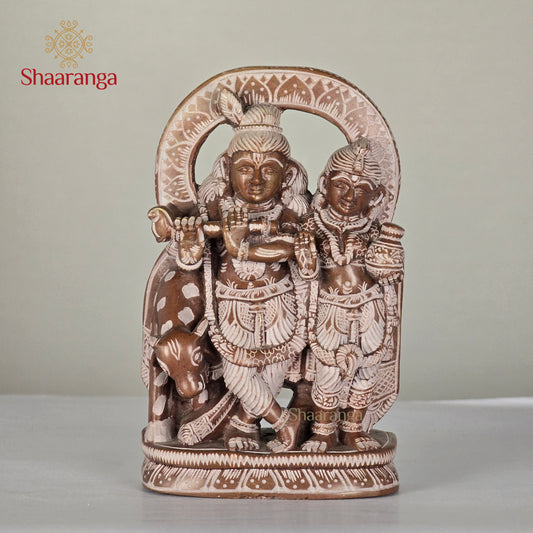 6.5 Inches Stone Radha Krishna Soft Stone