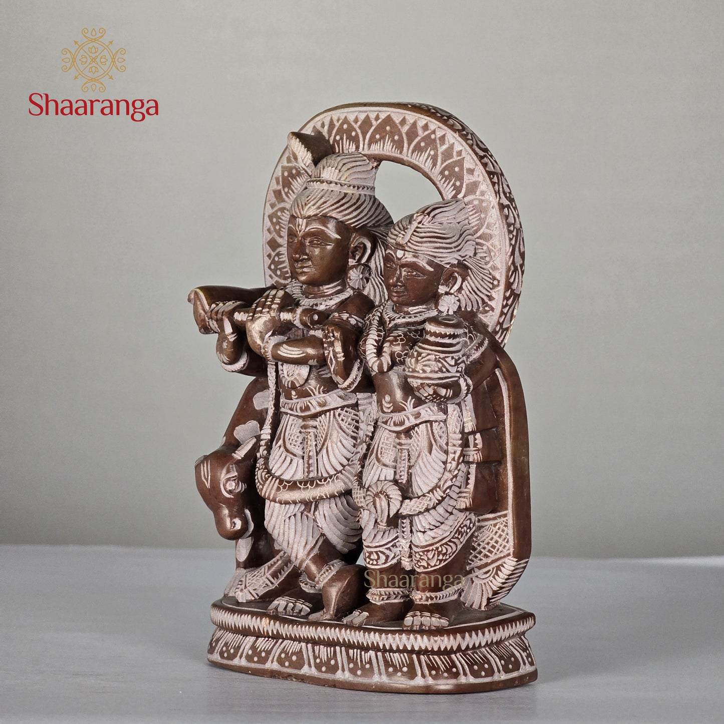 6.5 Inches Stone Radha Krishna Soft Stone