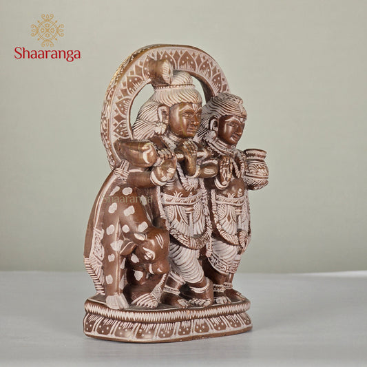 6.5 Inches Stone Radha Krishna Soft Stone