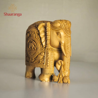 5 Inches Sandalwood  Elephant Carving