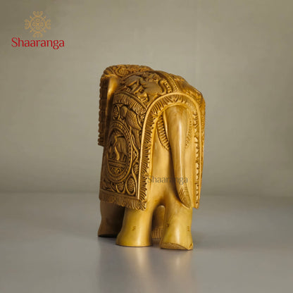 5 Inches Sandalwood  Elephant Carving