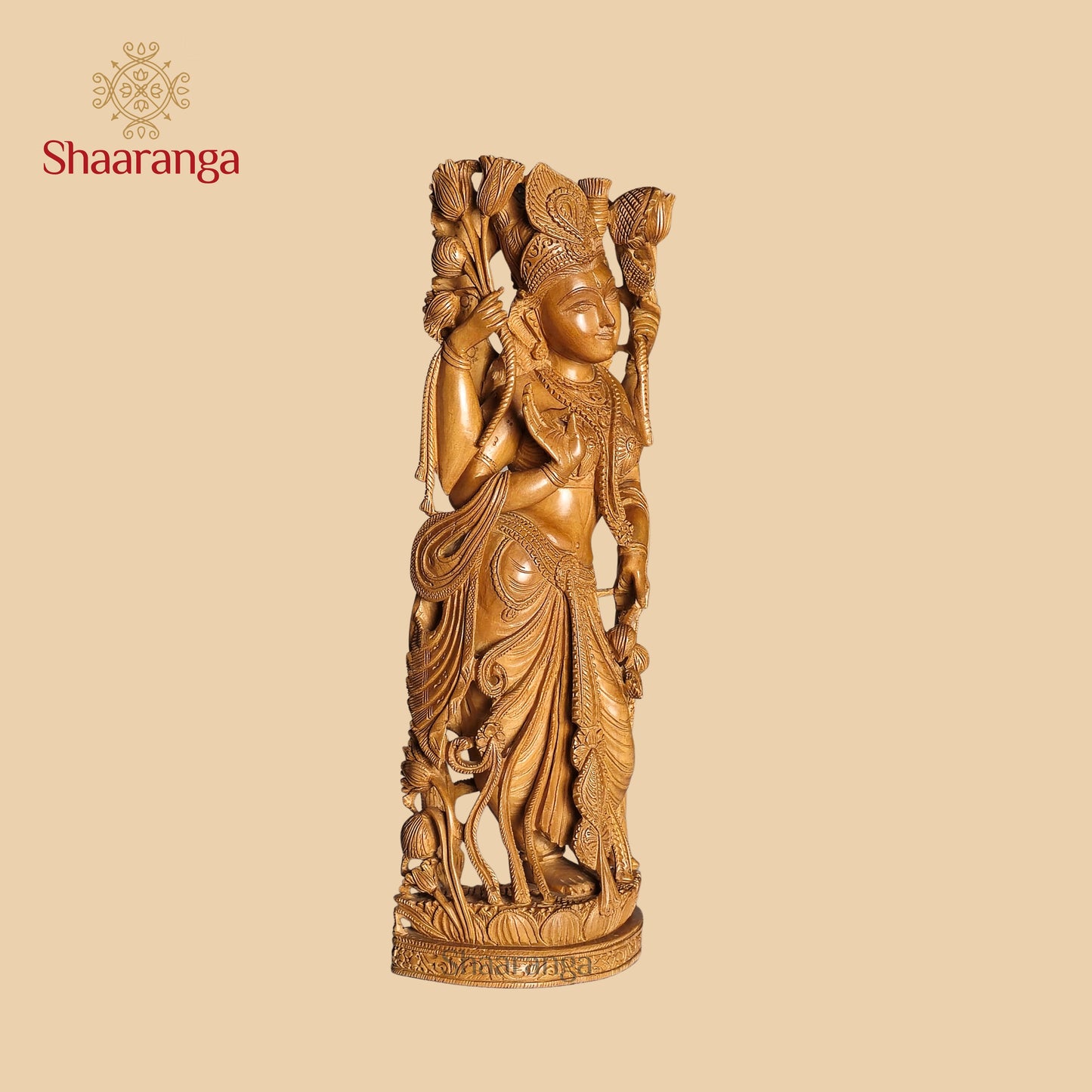 12 Inches Sandalwood Lakshmi Standing