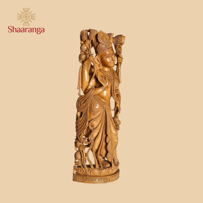 12 Inches Sandalwood Lakshmi Standing