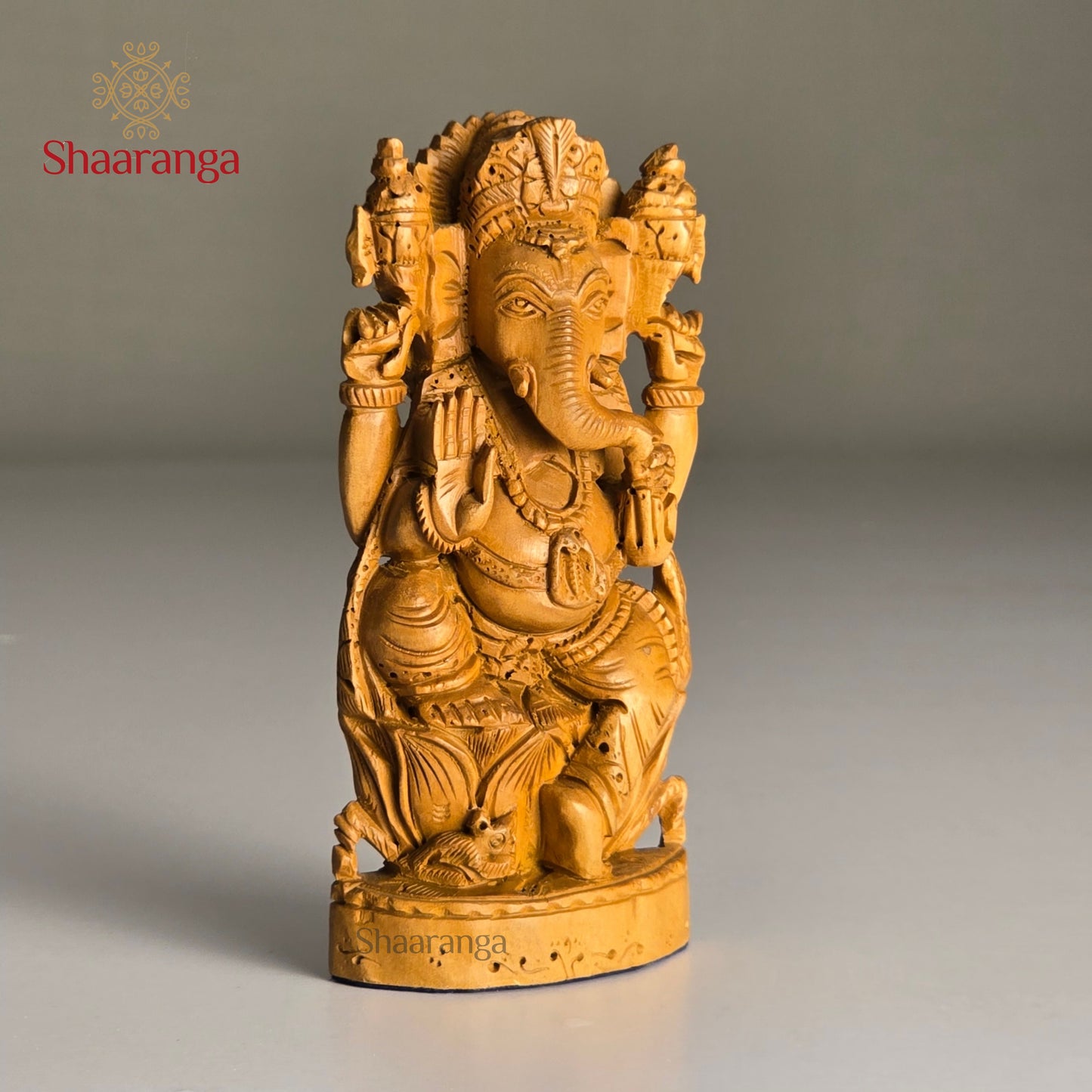 4 Inches Sandalwood Ganesh on Lotus