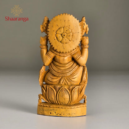 4 Inches Sandalwood Ganesh on Lotus