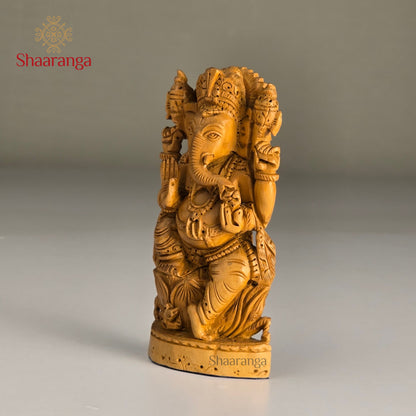 4 Inches Sandalwood Ganesh on Lotus