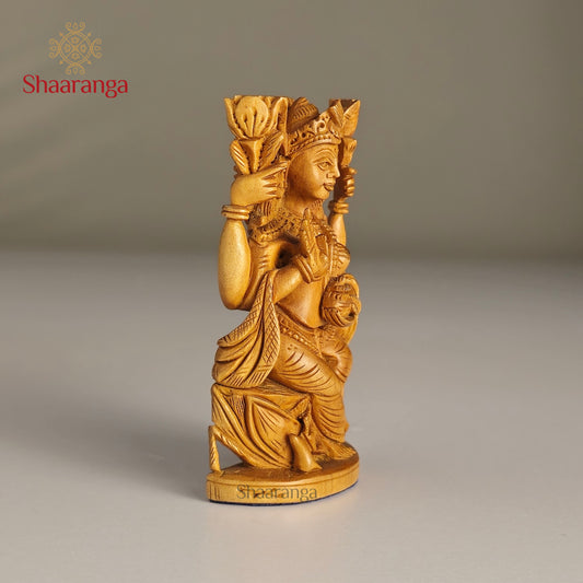 3 Inches Sandalwood Lakshmi on Lotus