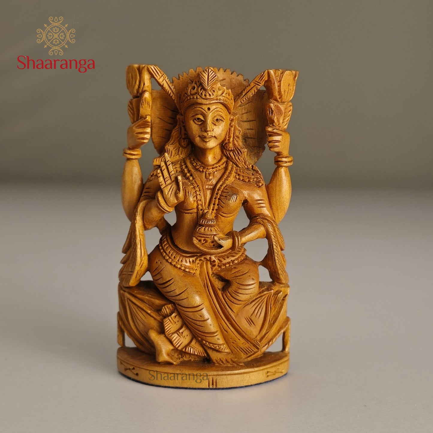 3 Inches Sandalwood Lakshmi on Lotus