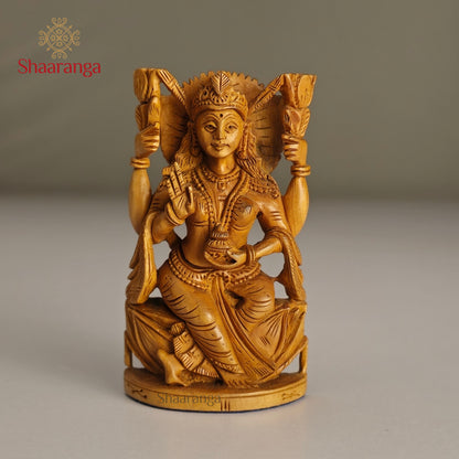 3 Inches Sandalwood Lakshmi on Lotus