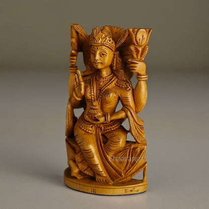 3 Inches Sandalwood Lakshmi on Lotus