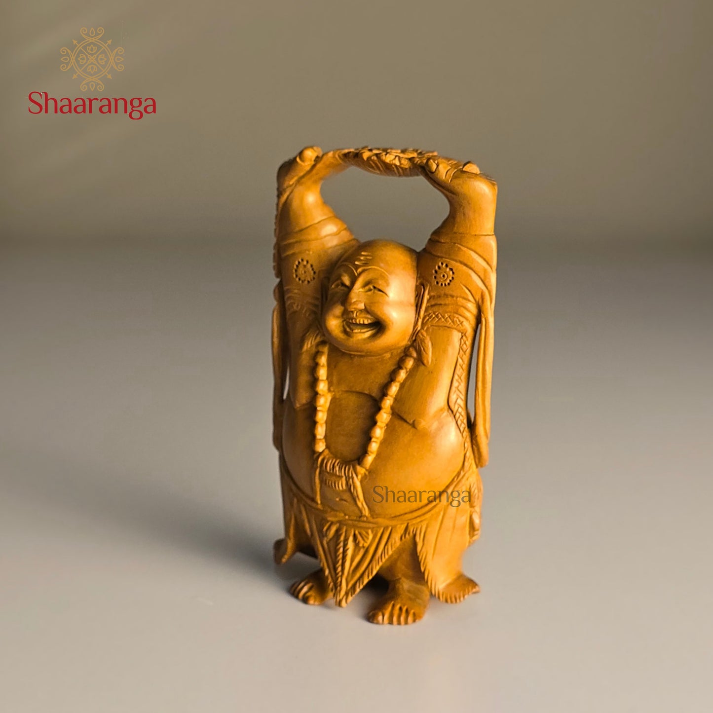 4 Inches Sandalwood Laughing Buddha Standing