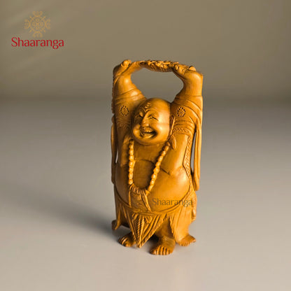 4 Inches Sandalwood Laughing Buddha Standing