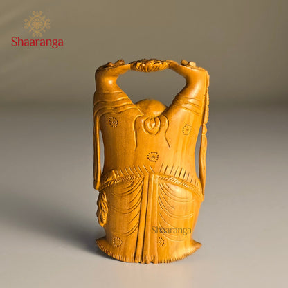 4 Inches Sandalwood Laughing Buddha Standing