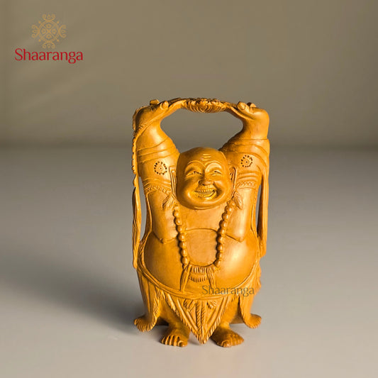 4 Inches Sandalwood Laughing Buddha Standing